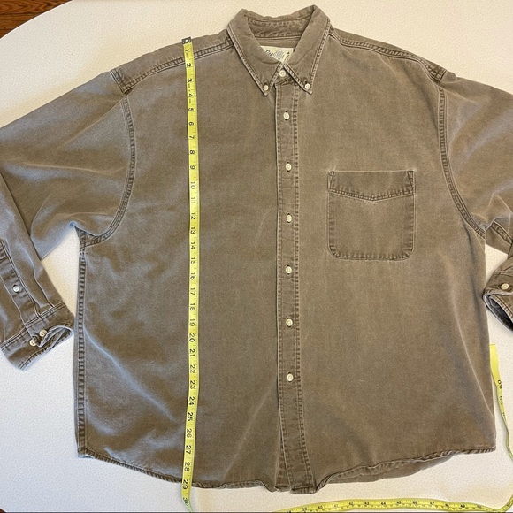 Eddie Bauer Weathered Denim Button Down Shirt- XL. - Picture 7 of 13